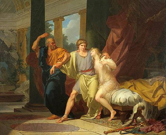 Baron Jean-Baptiste Regnault Socrates Tears Alcibiades from the Embrace of Sensual Pleasure Norge oil painting art